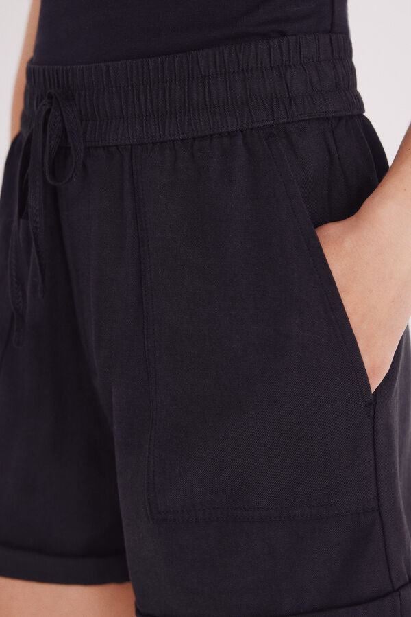 Springfield Shorts com bolsos de Lyocell preto