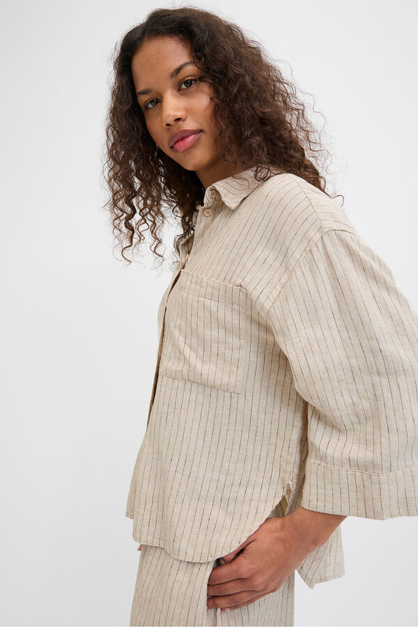 Jack & Jones Camisa de ver&atilde;o oversized cinzento