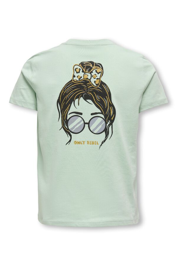 Only Girls T-shirt de manga curta com estampado frontal verde
