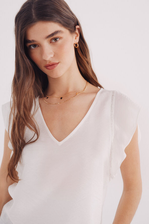 Springfield Blusa folhos cru