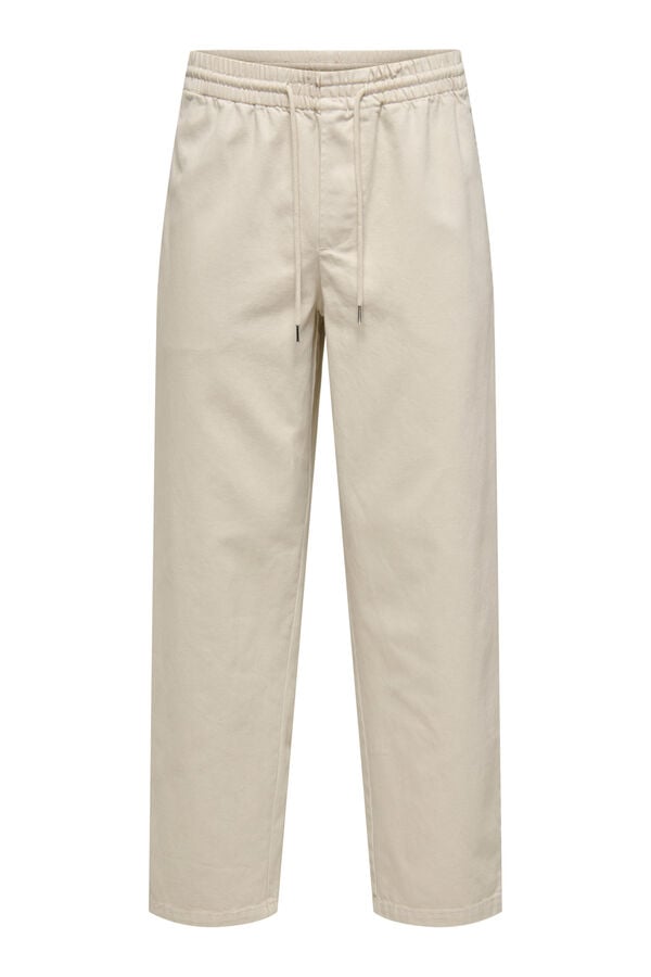 Only & Sons Cal&ccedil;a compridas oversized cinzento