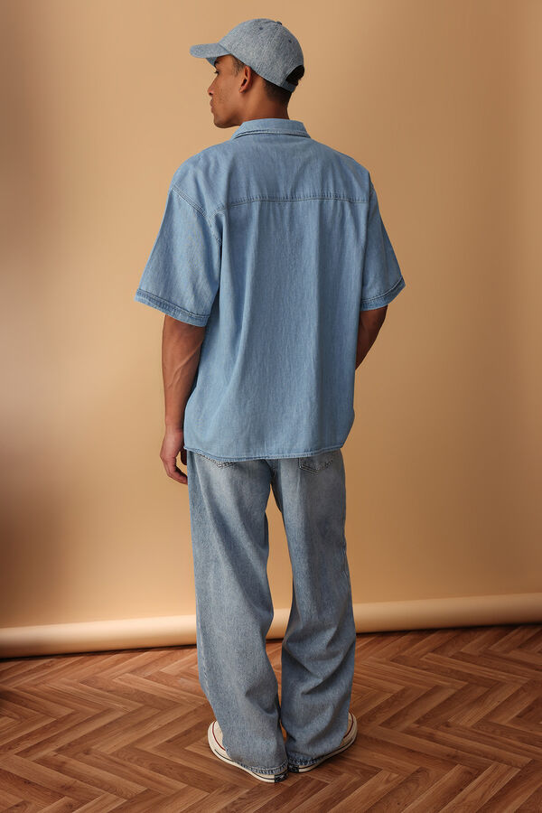 Trendyol Camisa de manga curta azul