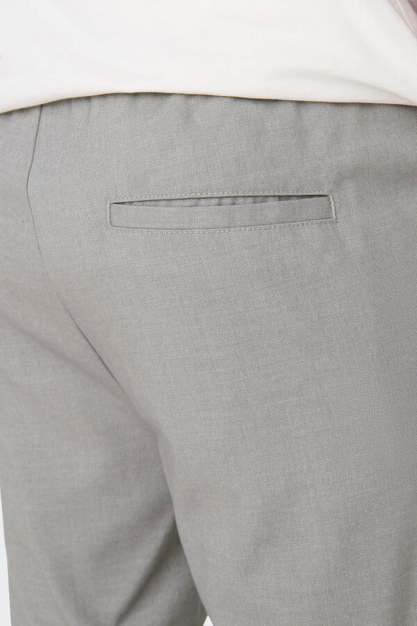 Only & Sons Cal&ccedil;as fluidas bainha ajustada cinzento