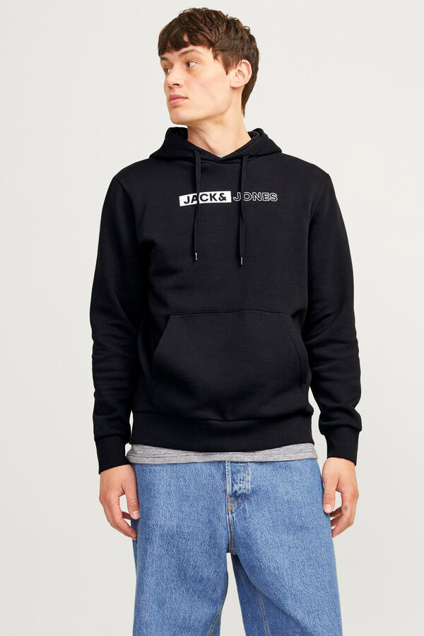 Jack & Jones Sudadera est&aacute;ndar fit capucha negro