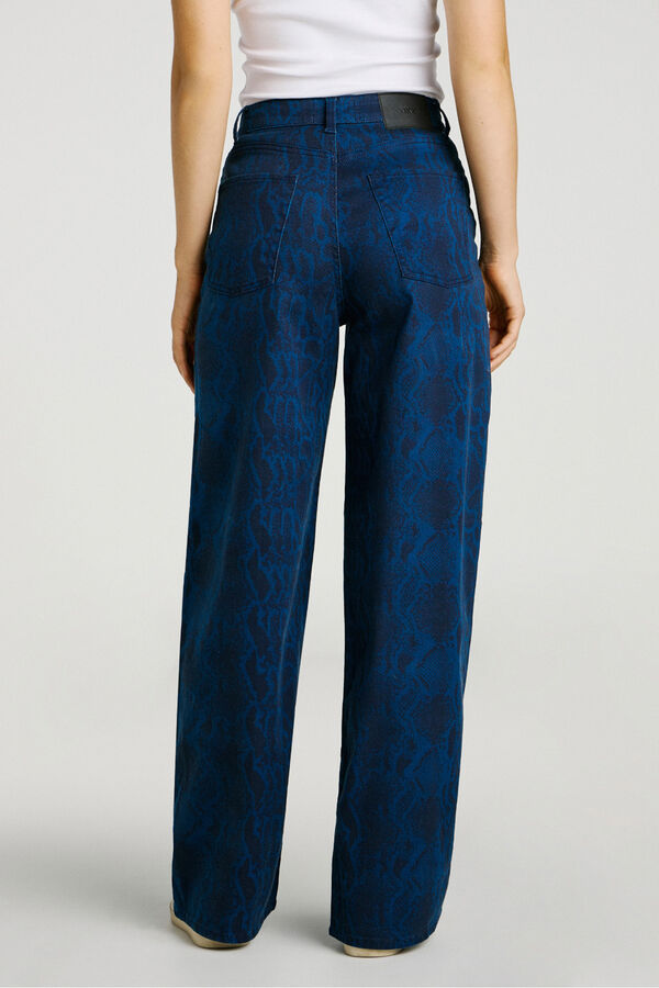 Jack & Jones Pantal&oacute;n loose fit estampado azul