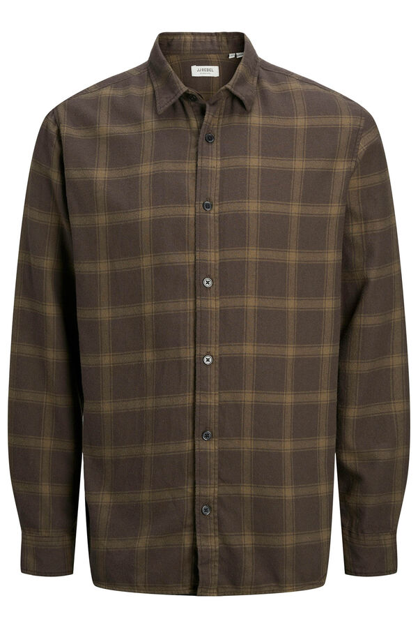 JJ REBEL Camisa de cuadros marr&oacute;n
