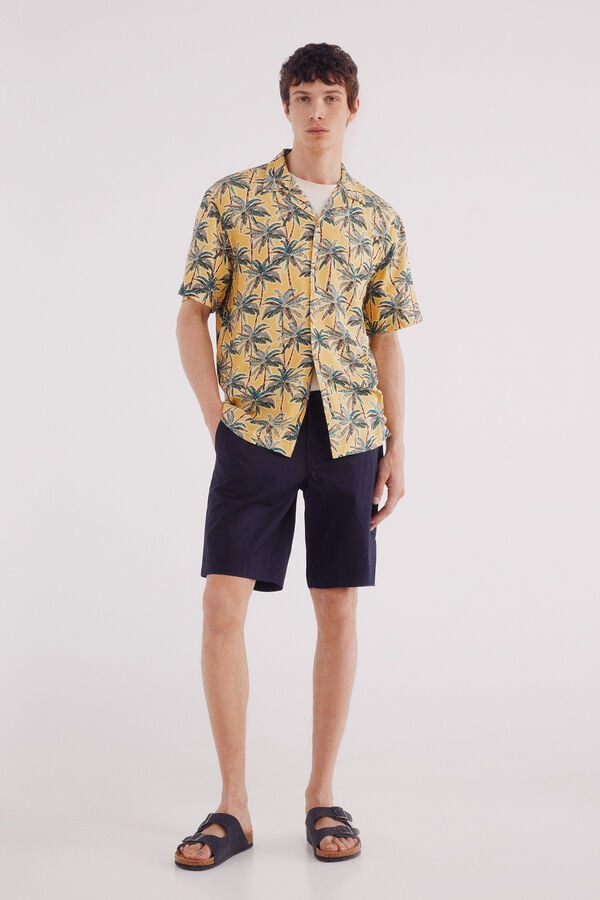 Springfield Bermuda popel&iacute;n comfort fit azul