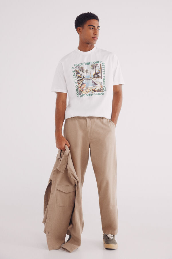 Springfield Camiseta Somente Boas Vidas bege