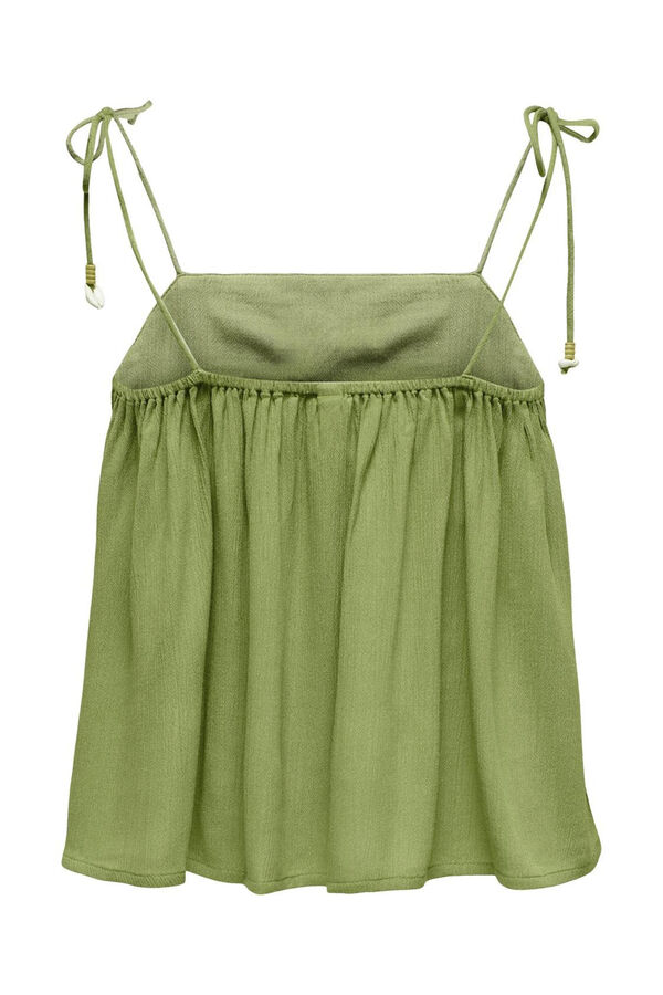 Only Top alças bordado verde