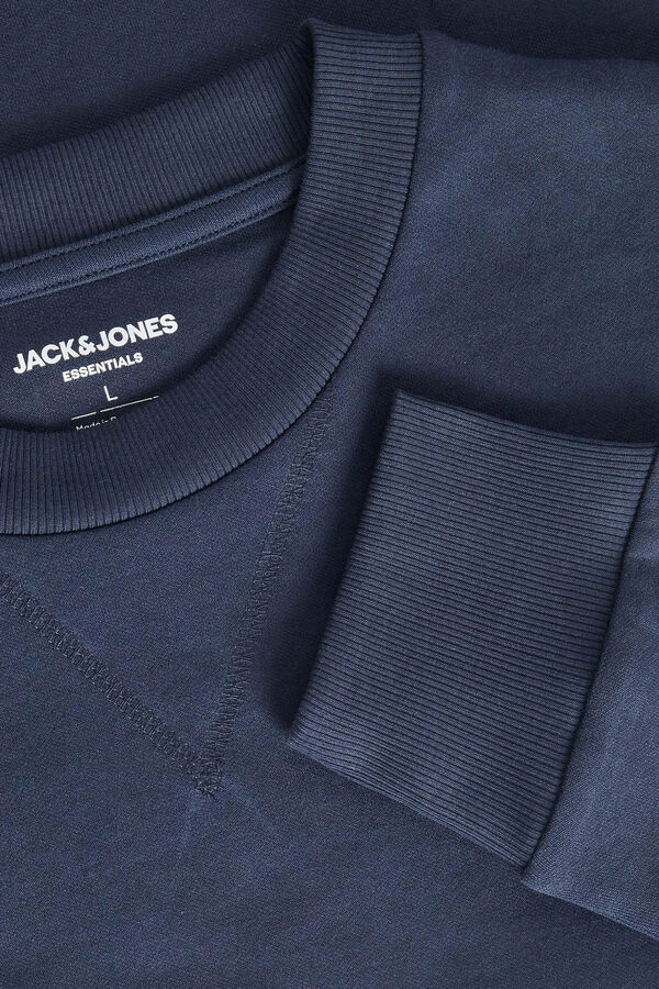 Jack & Jones PLUS Sudadera cuello redondo b&aacute;sica PLUS azul
