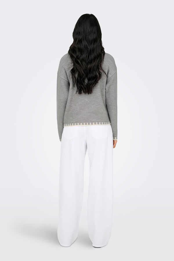 JDY Camisola gola redonda cinzento