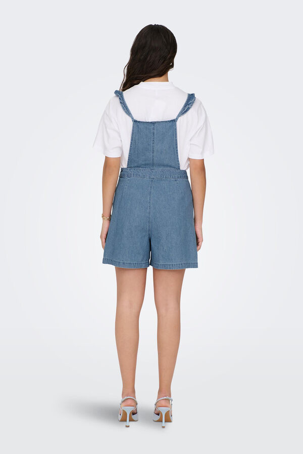 Only Macacão curto tencel azul