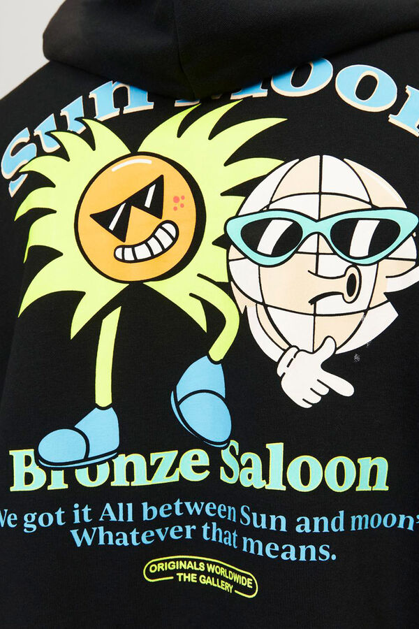 Jack & Jones Sudadera loose fit estampa negro