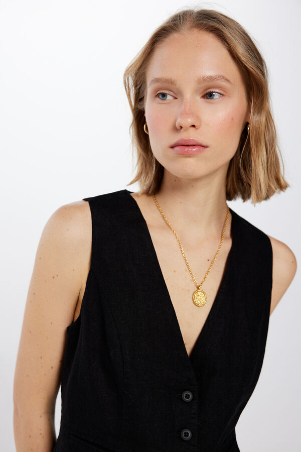 Springfield Chaleco Lino negro