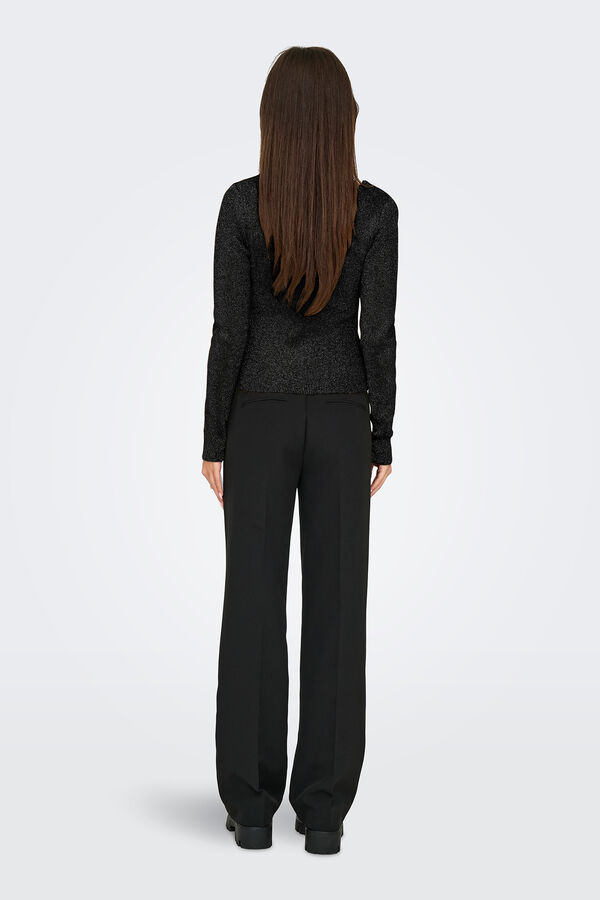 Only Jersey de punto con cuello en V negro