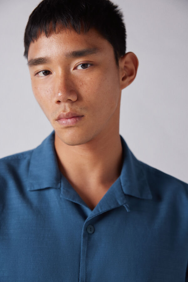 Springfield Camisa manga curta rústica azul