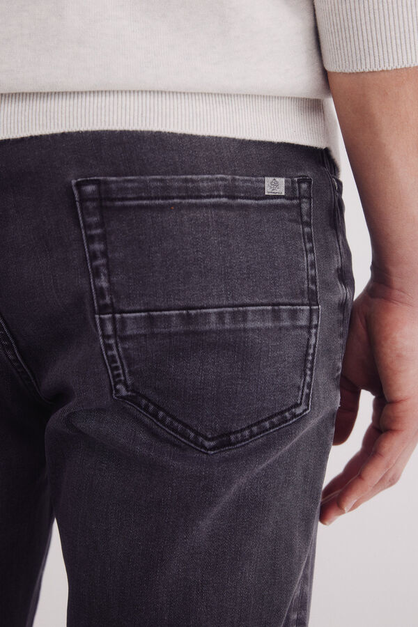 Springfield Cal&ccedil;a jeans preta justa cinzento