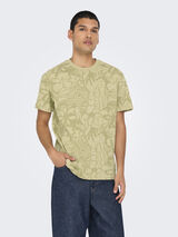 Only & Sons Camiseta manga corta estampada marr&oacute;n