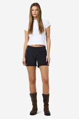 Noisy May Pantal&oacute;n vaquero corto con 5 bolsillos y detalle dobladillo. negro