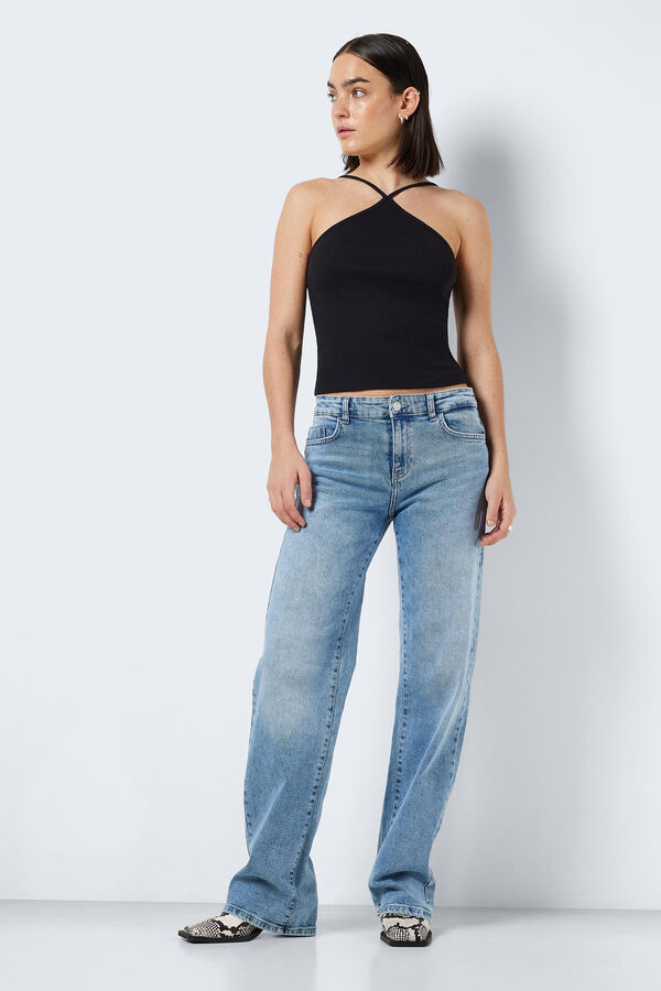 Noisy May Top tirantes cuello halter negro