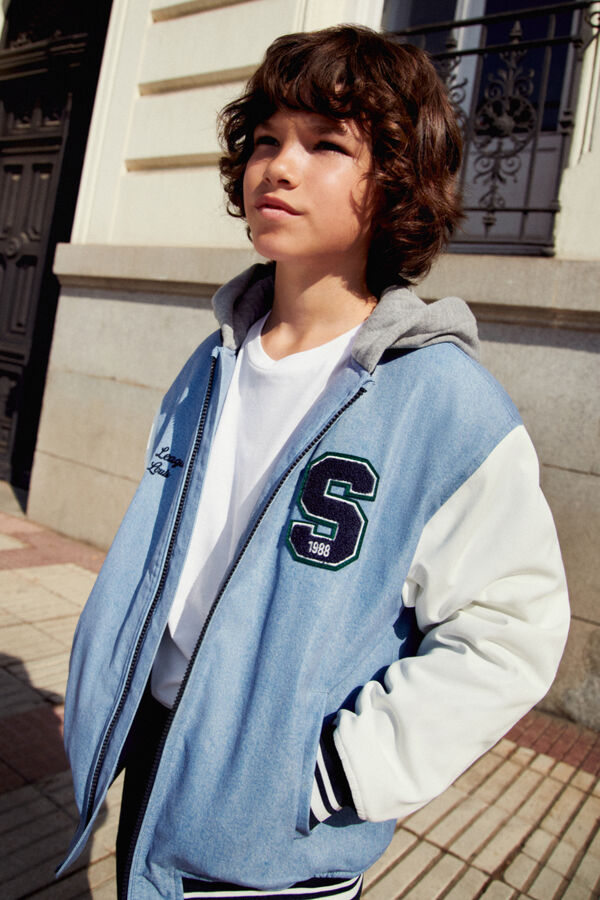 Springfield Kids Jaqueta de beisebol universit&aacute;ria masculina azul