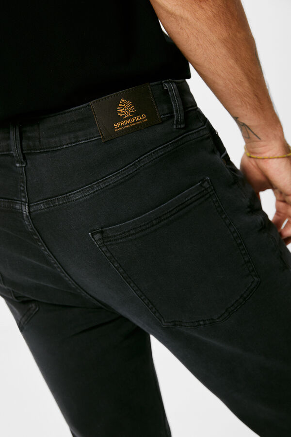 Springfield Jeans skinny negro lavado gris oscuro