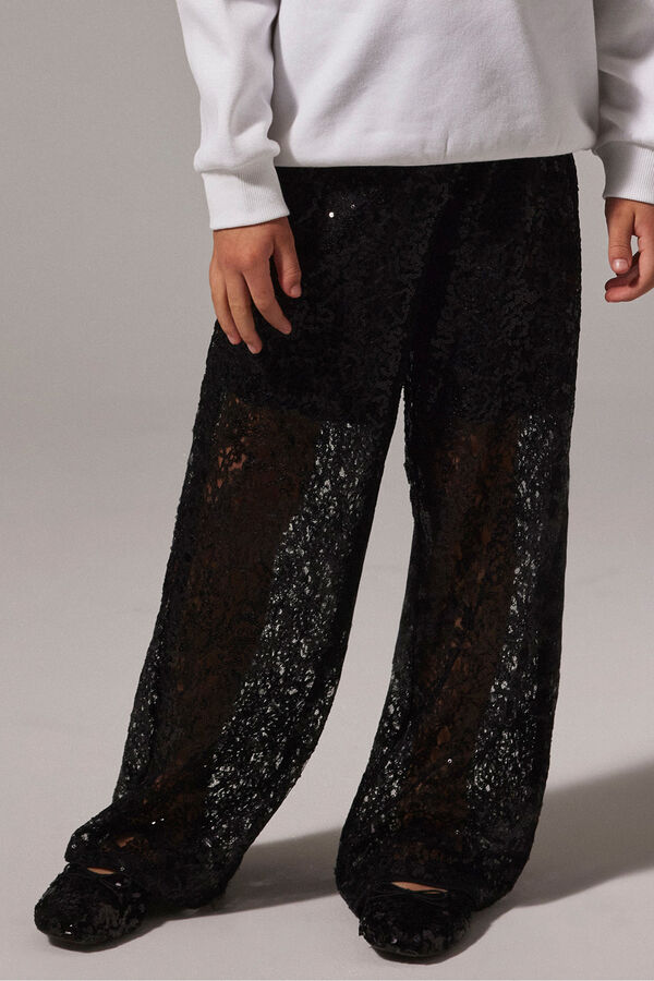 Name It Cal&ccedil;a culotte de lantejoulas para menina preto