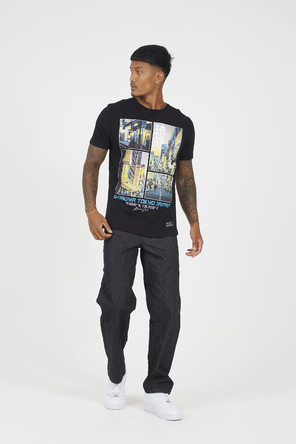 Brave Soul T-shirt de manga curta estampada preto