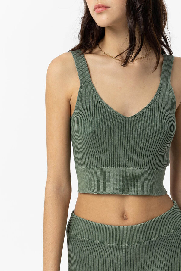 Tiffosi Top de Punto Cropped verde