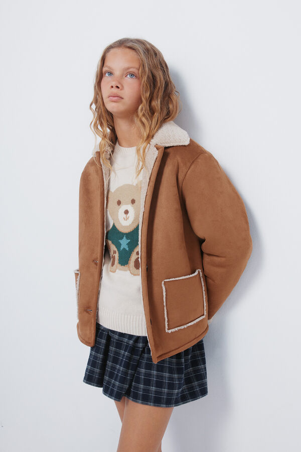 Springfield Kids Casaco dupla face para menina cru