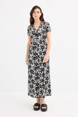 Inside Vestido Comprido Estampado preto