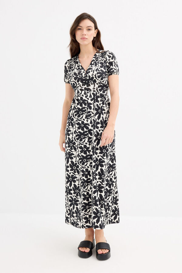 Inside Vestido Comprido Estampado preto