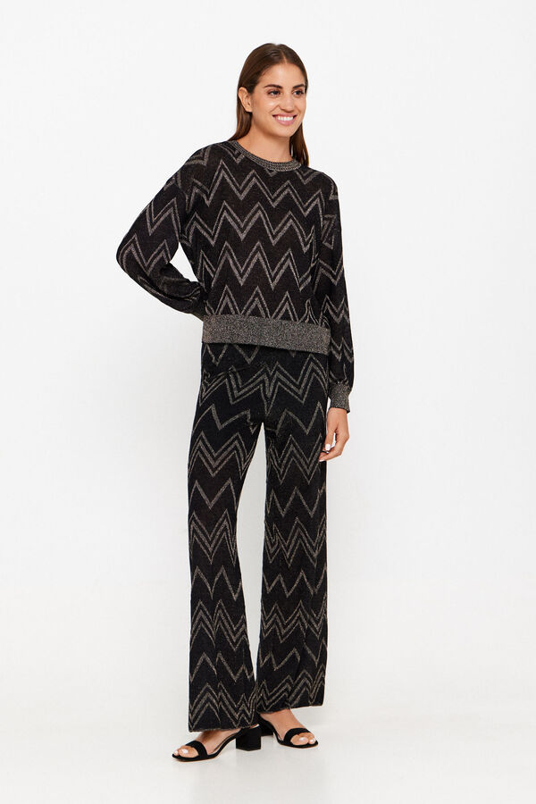 Only Calças largas brilho preto