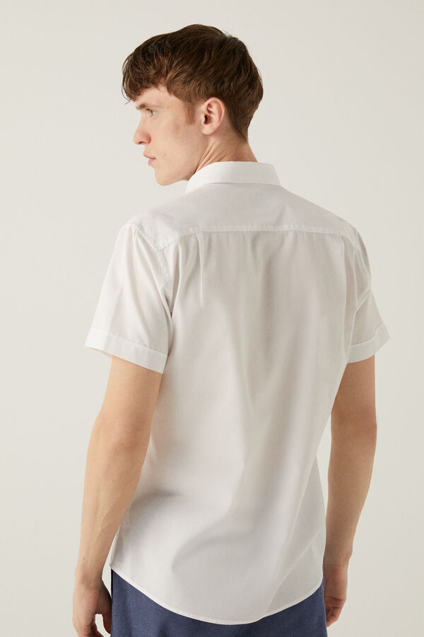 Springfield Camisa manga corta comfort stretch blanco