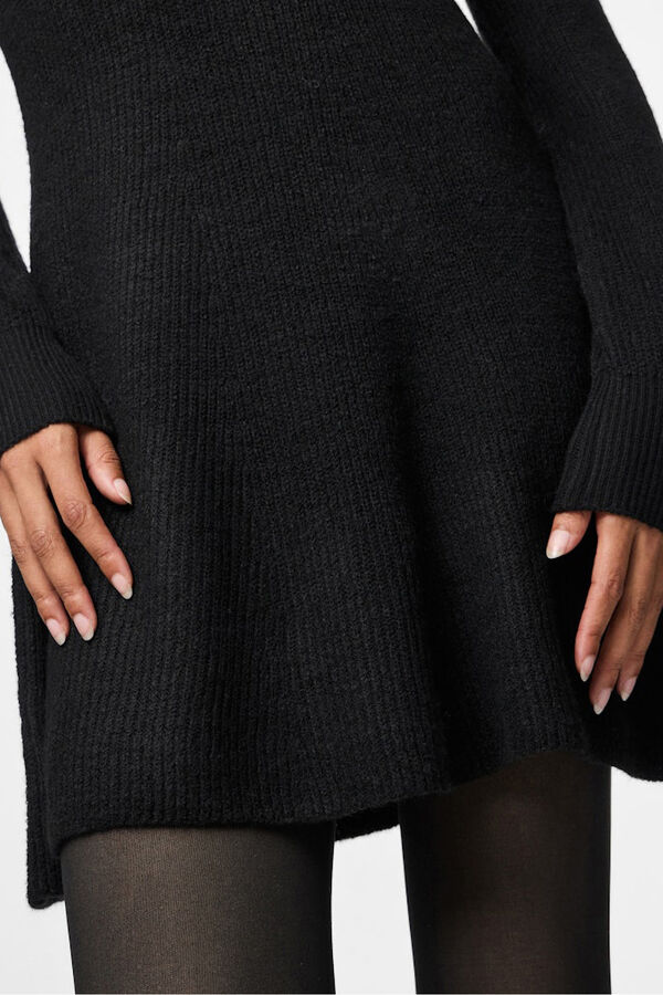 Pieces Vestido curto de malha com punhos preto