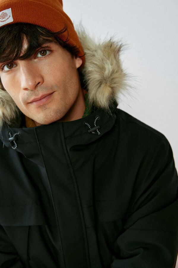 Springfield Parka técnica acolchada pelo negro