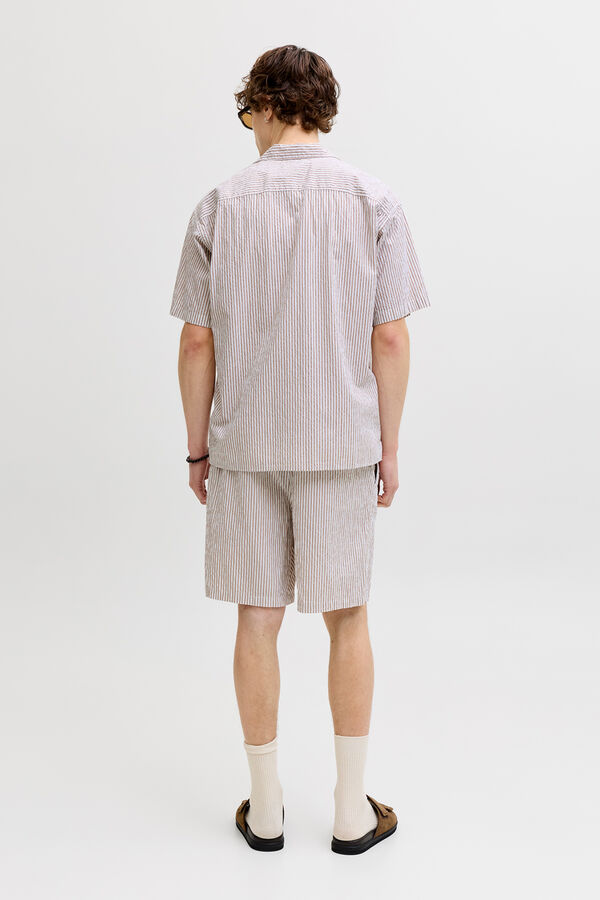 Jack & Jones Bermuda em seersucker de riscas cru