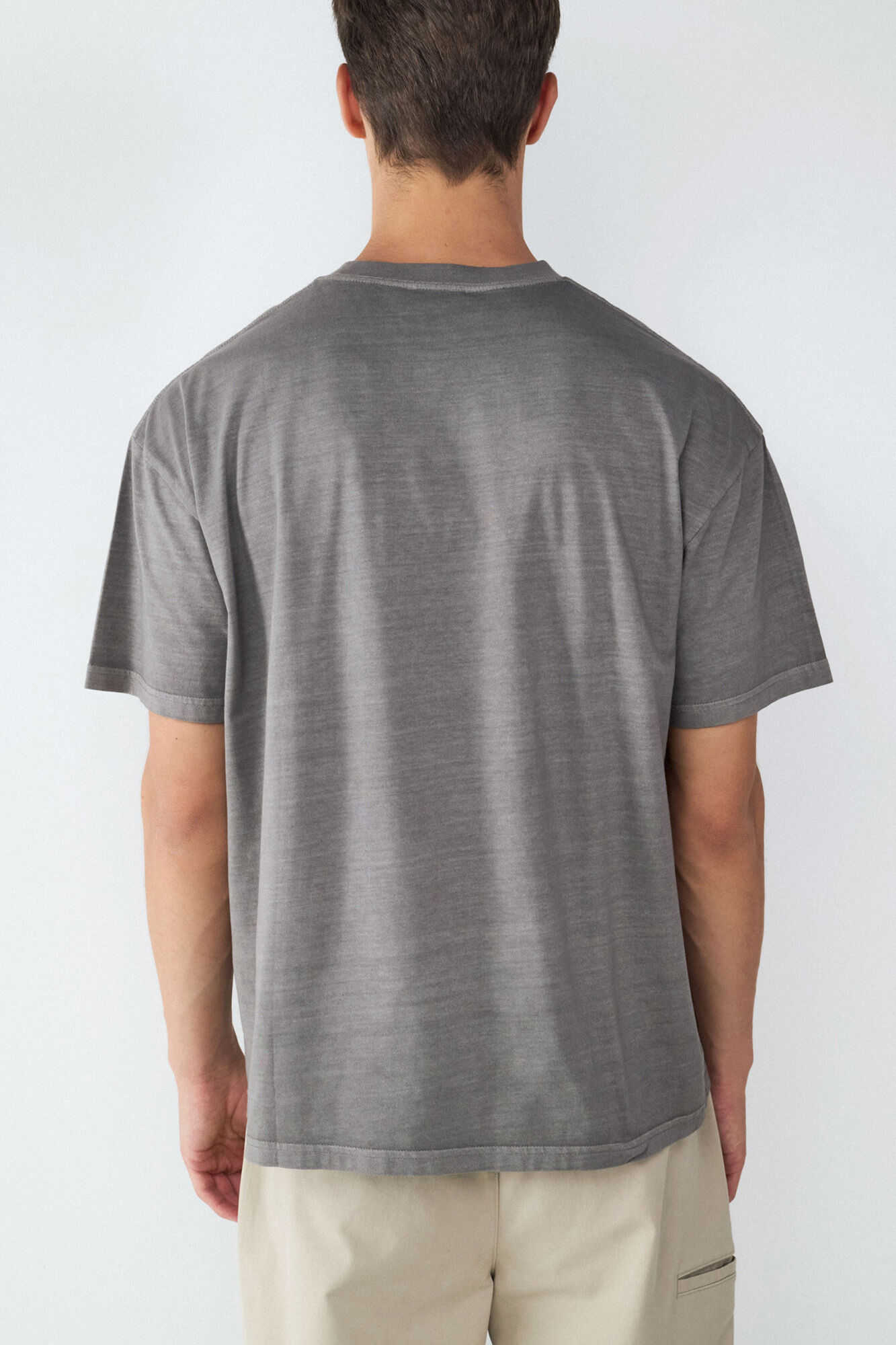Balmohk Camiseta de manga curta relaxada com efeito lavado
