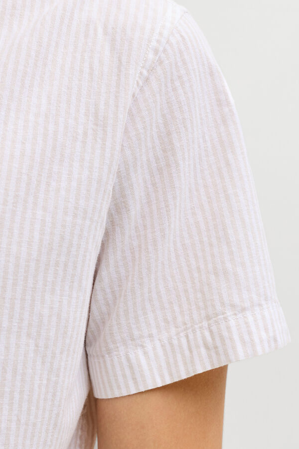 JJ REBEL Camisa comfort fit lino gris