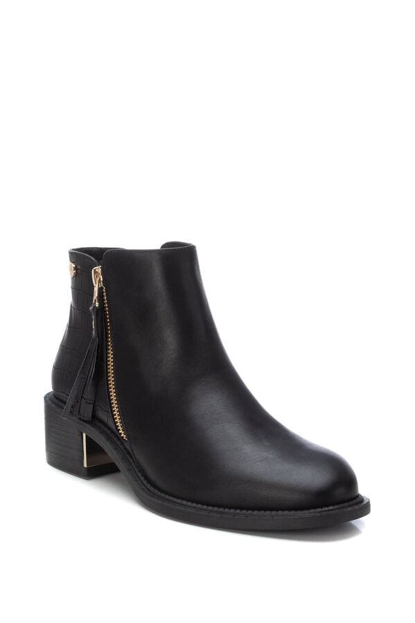 XTI Botin vestir con adorno cremallera negro