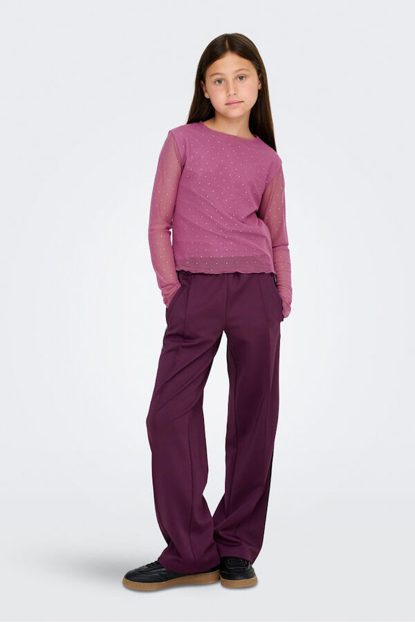 Only Girls Top de brillo morado/lila