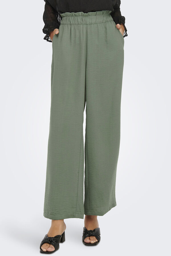 JDY Pantal&oacute;n ancho verde