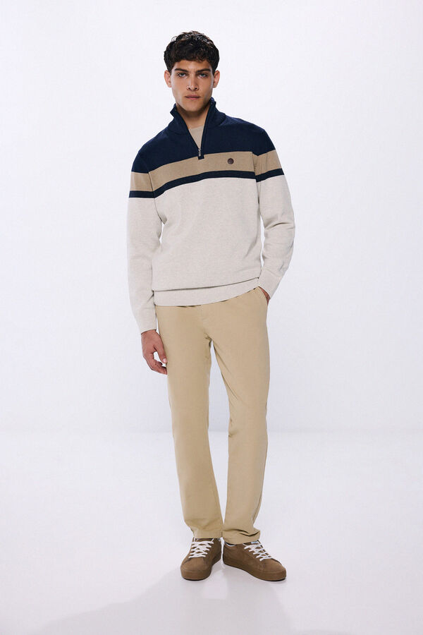 Springfield Jersey cremallera bloque color gris