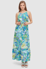 Inside Vestido Maxi Cuello Halter Est azul