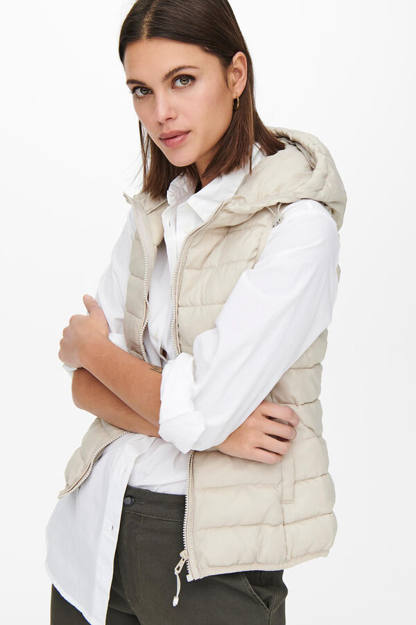 Springfield Chaleco de mujer ultraligero con capucha beige medio