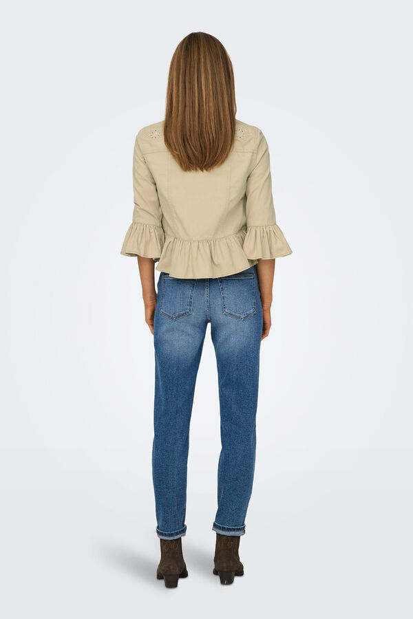 Only Chaqueta volantes beige