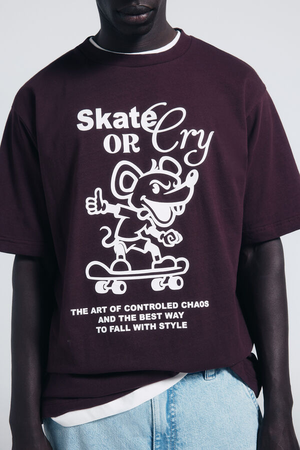 Springfield Camiseta skate or cry burdeos
