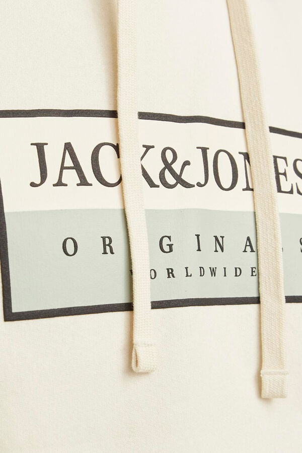 Jack & Jones Sudadera regular fit logo blanco