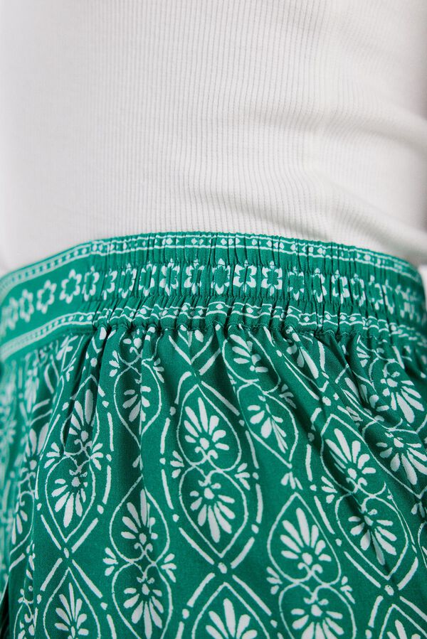 Springfield Cal&ccedil;as fluidas estampadas bege