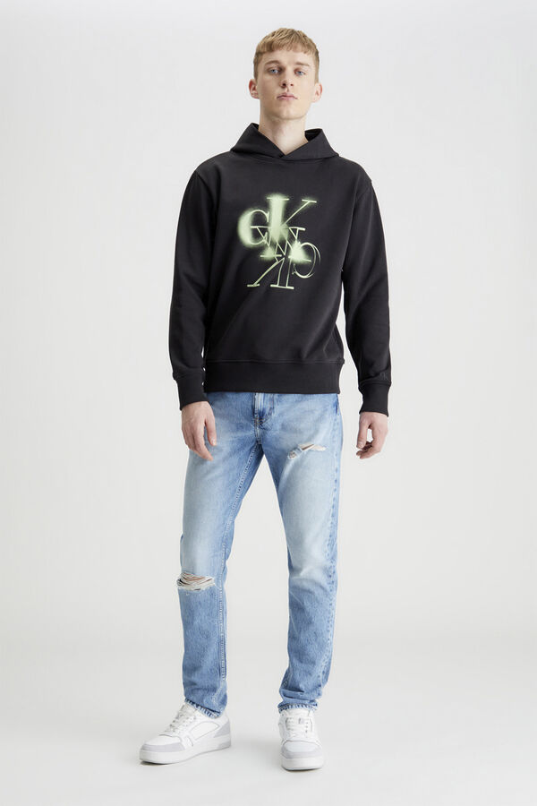 CK Jeans Sudadera de hombre con capucha negro